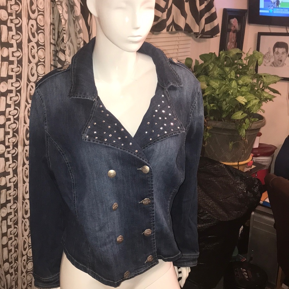 ASHLEY STEWART Blue JE ANS Jacket  size18/20nwt
